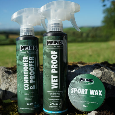 MEINDL Boot Waterproofing Care Kit Combination: Sportwax, Conditioner & Wetproof