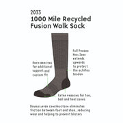 1000 mile Fusion WALK Repreve Double Layer Socks 2033