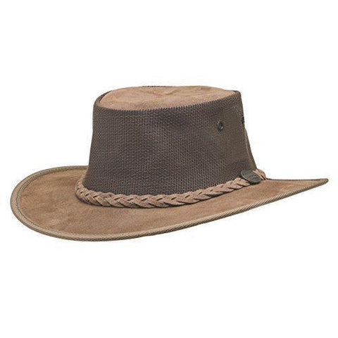 Barmah Foldaway Cooler Hat Suede Hickory Foldable Australian leather PARENT