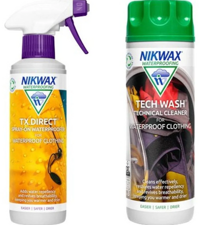 Nikwax TECH WASH 300ml + TX DIRECT SPRAY-ON 300ml, Complete Care System